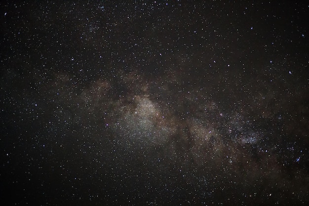 Milky way galaxy with stars and space dust in the universe Long exposure photograph with grain