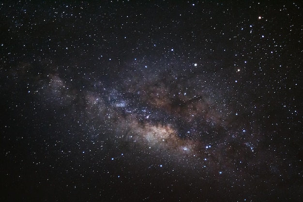 Milky way galaxy with stars and space dust in the universe Long exposure photograph with grain