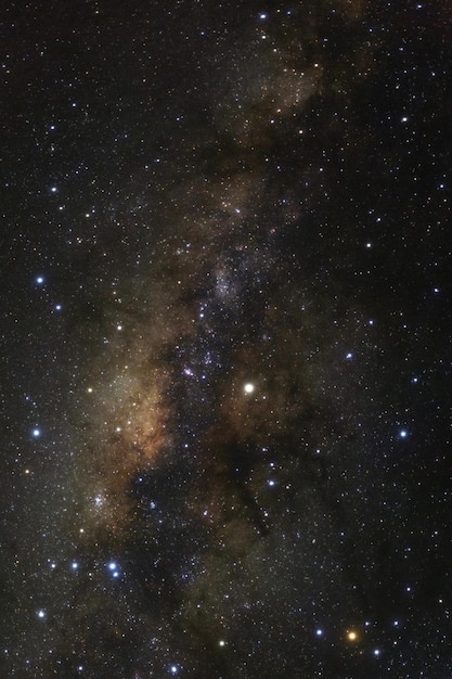 Milky way galaxy with stars and space dust in the universe Long exposure photograph with grain