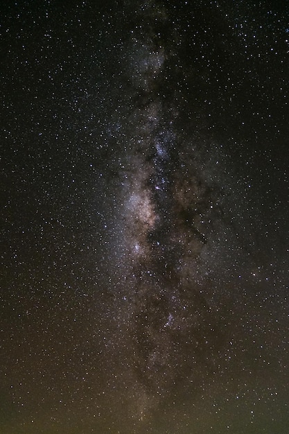 Milky way galaxy with stars and space dust in the universe Long exposure photograph with grain