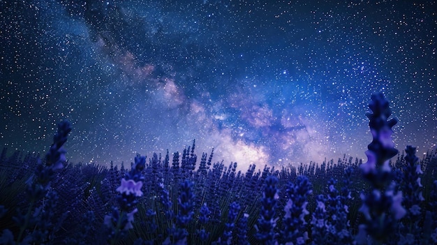 Milky Way Over Lavender Field