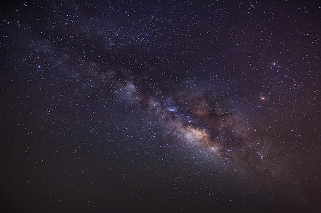 Milky way night sceneLong exposure photograph with grainxA