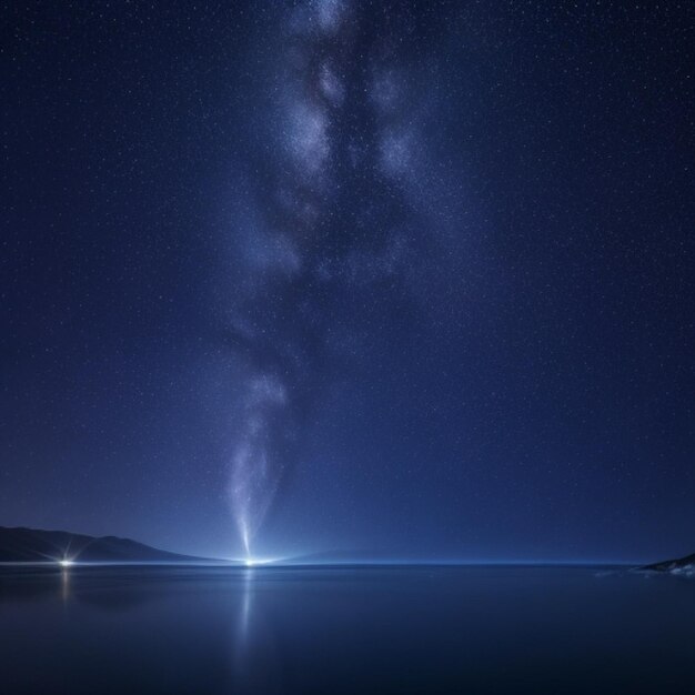 the milky way over the ocean at night