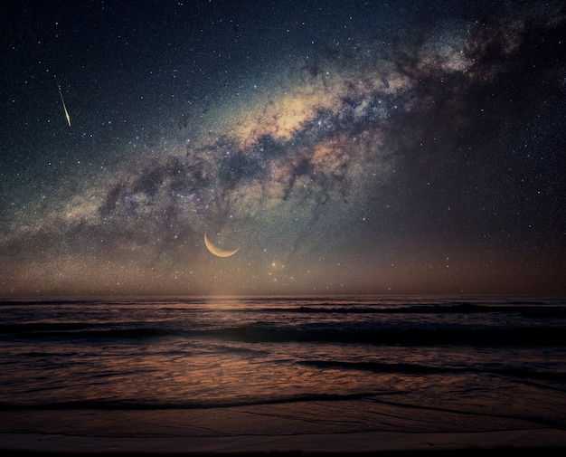 Milky Way over the Pacific Ocean in Atacama region