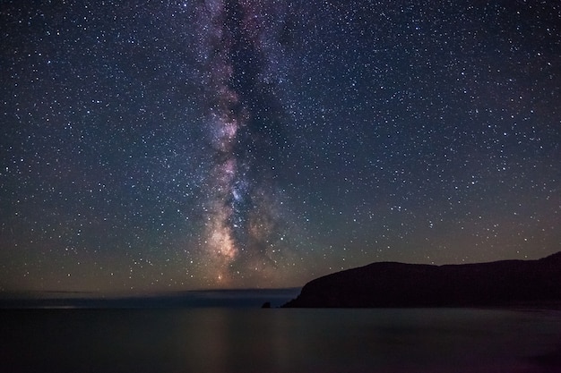 Milky way over the sea. Some noise from high iso exists