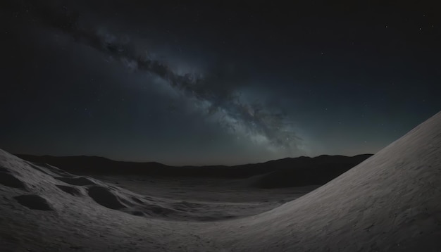 Photo milky way over a snowcovered landscape at night