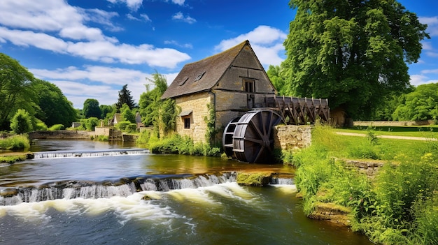 The mill on the river bank