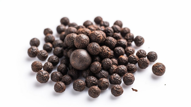 milled black pepper isolated on white