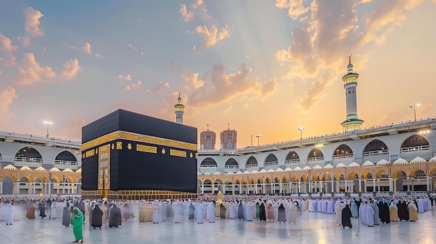 Millions of Muslims pray around the Kaaba in Mecca Saudi Arabia