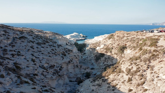 Milos is a volcanic island in the Aegean Sea Greece