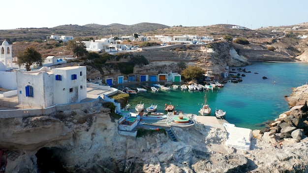 Milos is a volcanic island in the Aegean Sea Greece