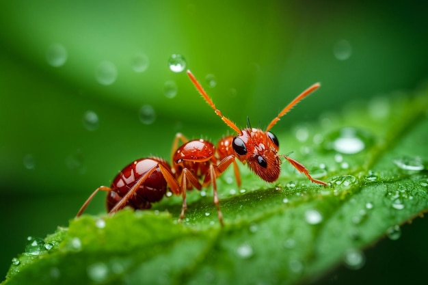 Mimic ant spider on leaf