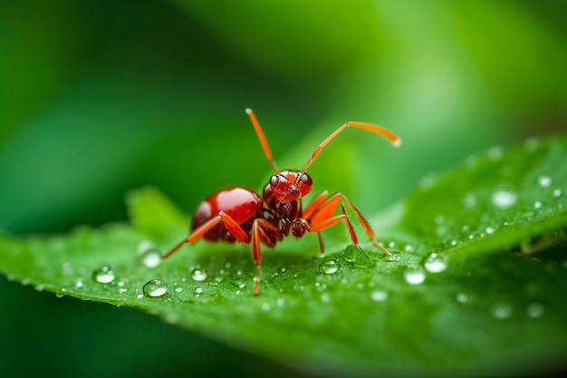 Mimic ant spider on leaf