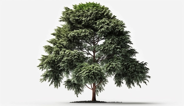 Mimusops elengi tree isolated white background AI Generated image