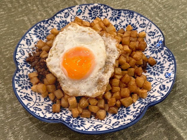 Minchi or minchee one of the famous Macau national dish as one of the Portuguese heritage food