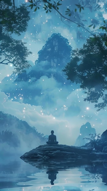 Mindfulness Reminders in a Serene Setting Generative AI