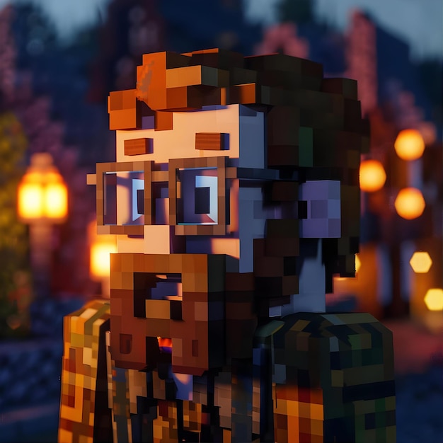 A Minecraft Character With Glasses Neckbeard A