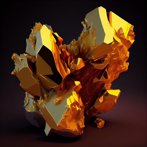 mineral gold broken into pieces