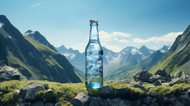 Mineral Water with Mountain Scenery