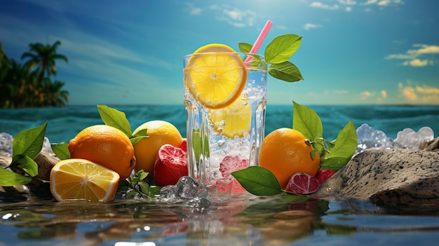 Mineral Water with Tropical Fruits