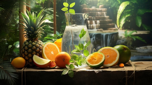 Mineral Water with Tropical Fruits