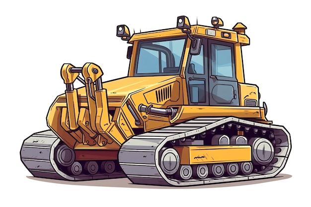 Mini Buldozer Illustration Transportation illustration Generative AI