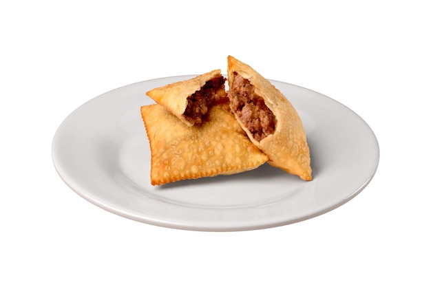 mini cut pastry showing its meat filling