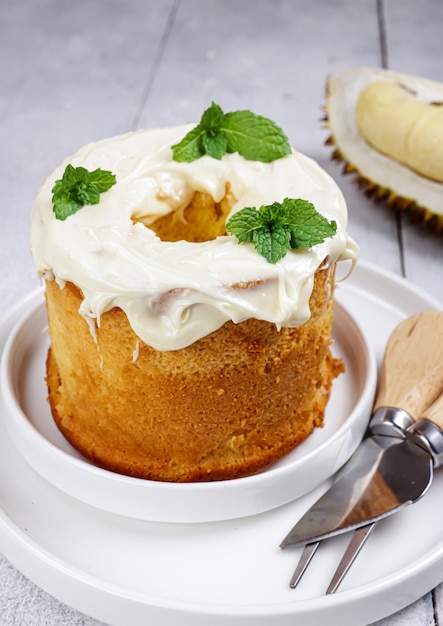 Mini Durian Chiffon Cake a typical asian cake variation