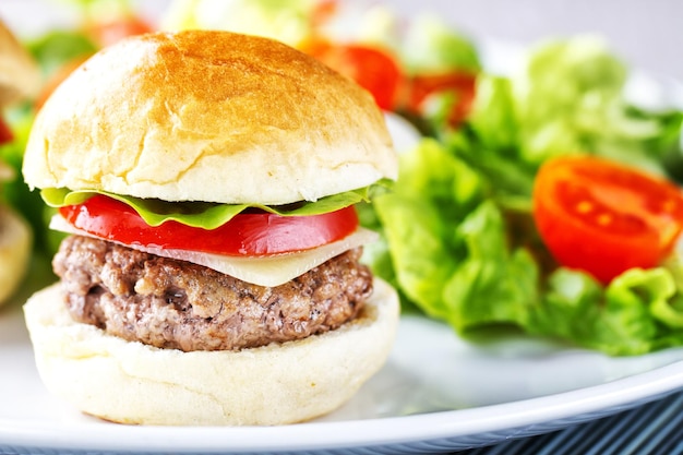 Mini Hanburger With Mixed Salad