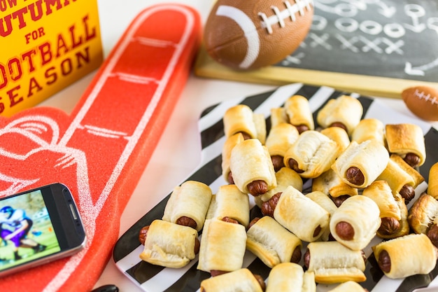 Mini Pigs In A Blanket for football game party.