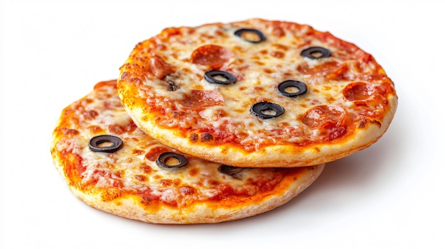 Mini Pizza Isolated on White Background