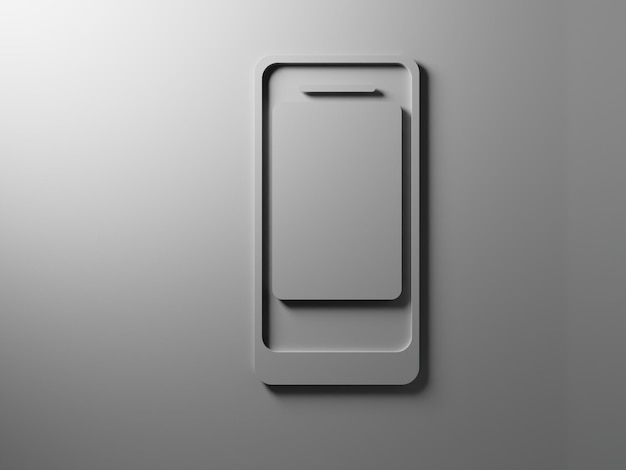 mini smartphone mockup on gray background. 3d render. 3d illustration