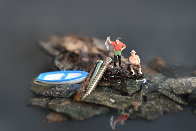 Miniatur figure fisherman