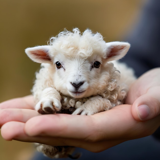 a miniature baby sheep genarated by AI