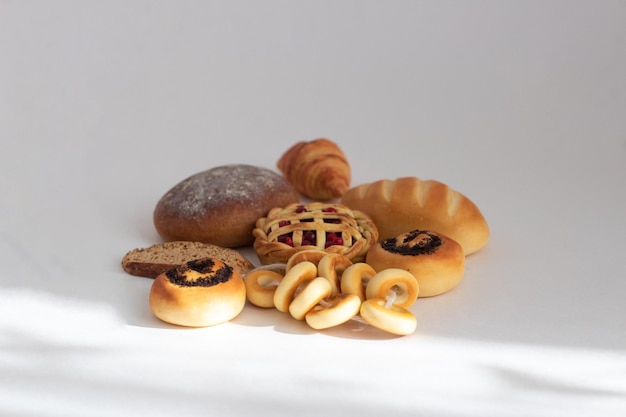 Miniature of bakery pastries in closeup on an isolated background