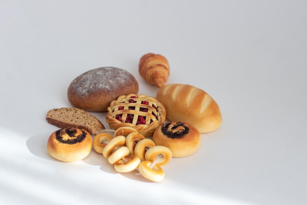 Miniature of bakery pastries in closeup on an isolated background