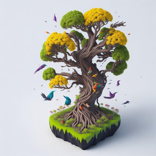 Miniature bonsai futuristic mystical tree photo