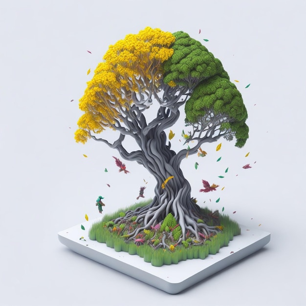 Miniature bonsai futuristic mystical tree photo