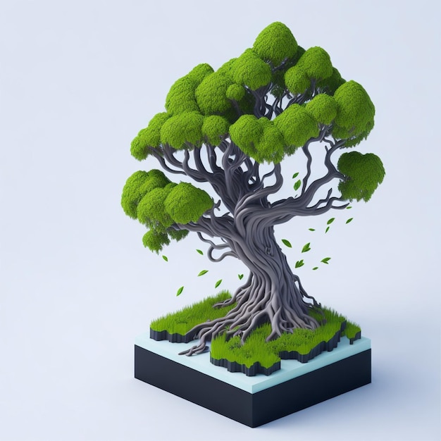 Miniature bonsai futuristic mystical tree photo