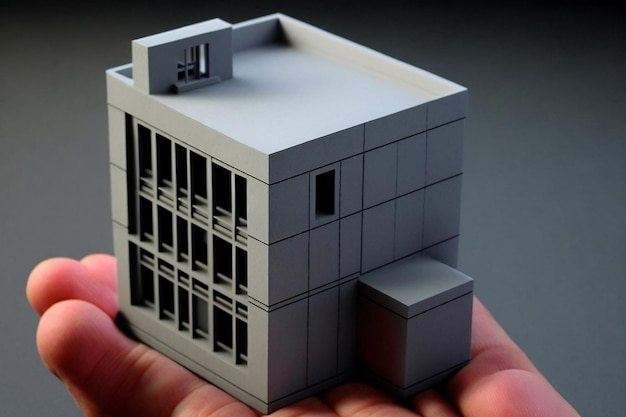 Miniature Building Model Constructed Using 3D Printing in Design Process Generative AI