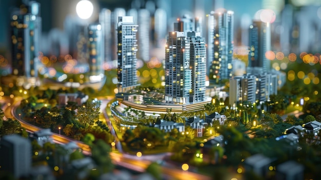 A Miniature Cityscape at Night