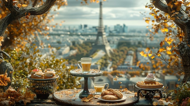 Miniature Diorama of a Romantic Parisian Caf