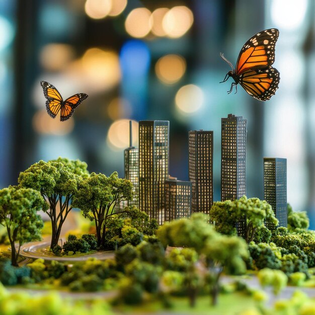 Photo miniature ecofriendly city model