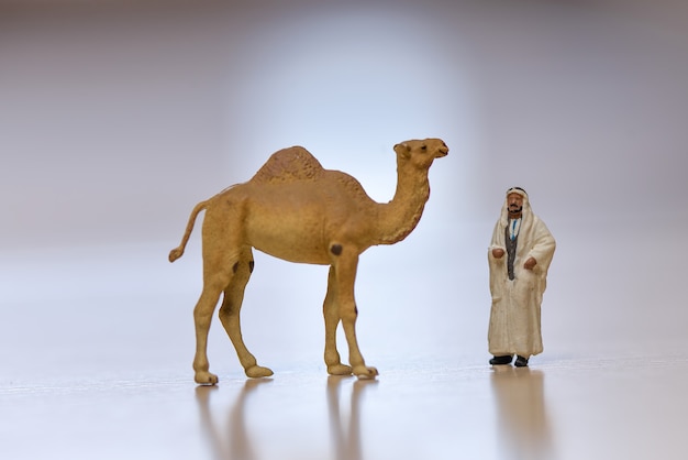 Miniature  figure  arabian man and  camel