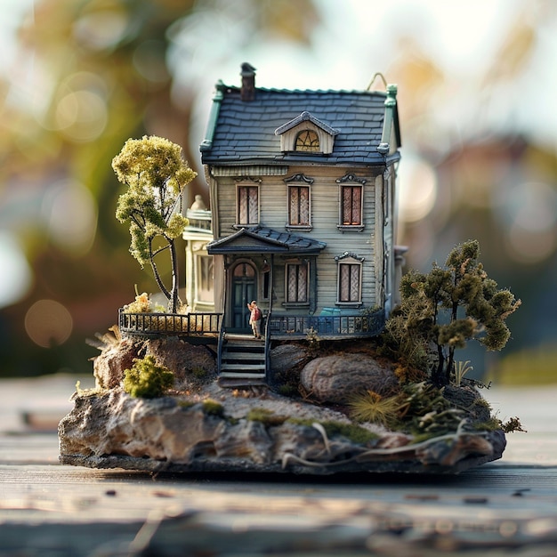 Photo miniature home model real estate business house