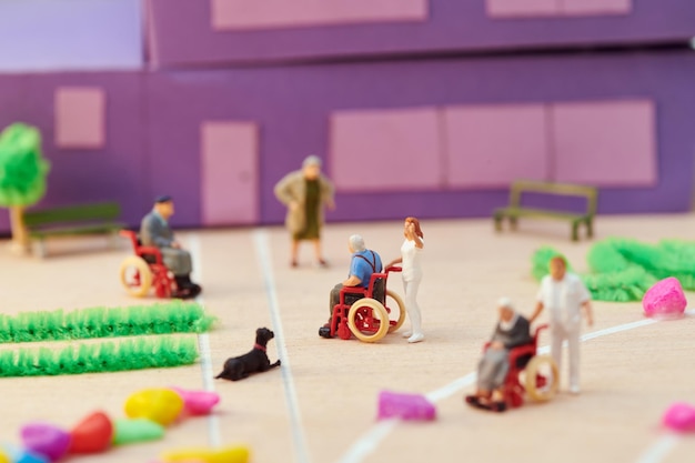 Miniature hospice patients and nurses