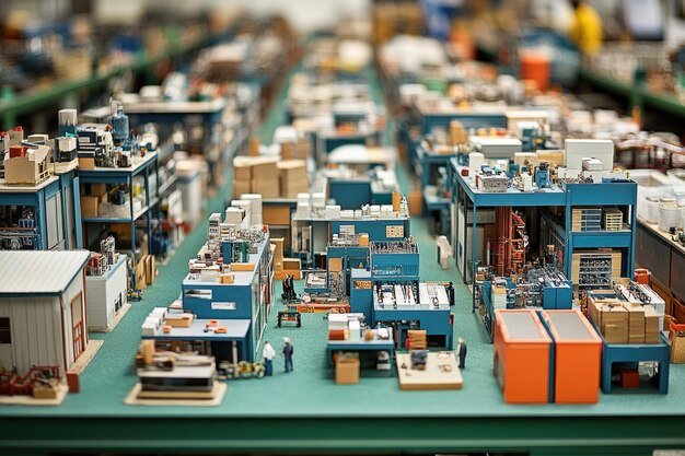 Photo miniature model of an industrial factory complex