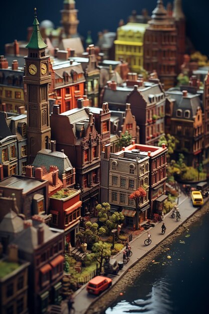 Miniature super cute clay world a toy model of a London city including populer areas