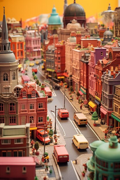 Miniature super cute clay world a toy model of a London city including populer areas