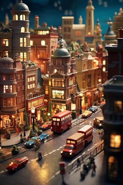 Miniature super cute clay world a toy model of a London city including populer areas